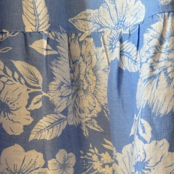 C&C California  100% linen Blue and White Women's Skirt Size XL - Picture 7 of 11